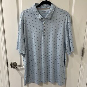 UNTUCKit Blue Polo Shirt with Geometric Pattern